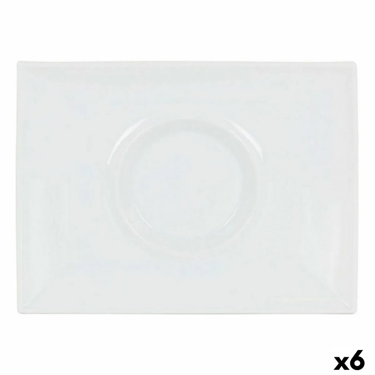 Piatto da pranzo Inde Gourmet Porcellana Bianco 29,5 x 22 x 3 cm (6 Unità)