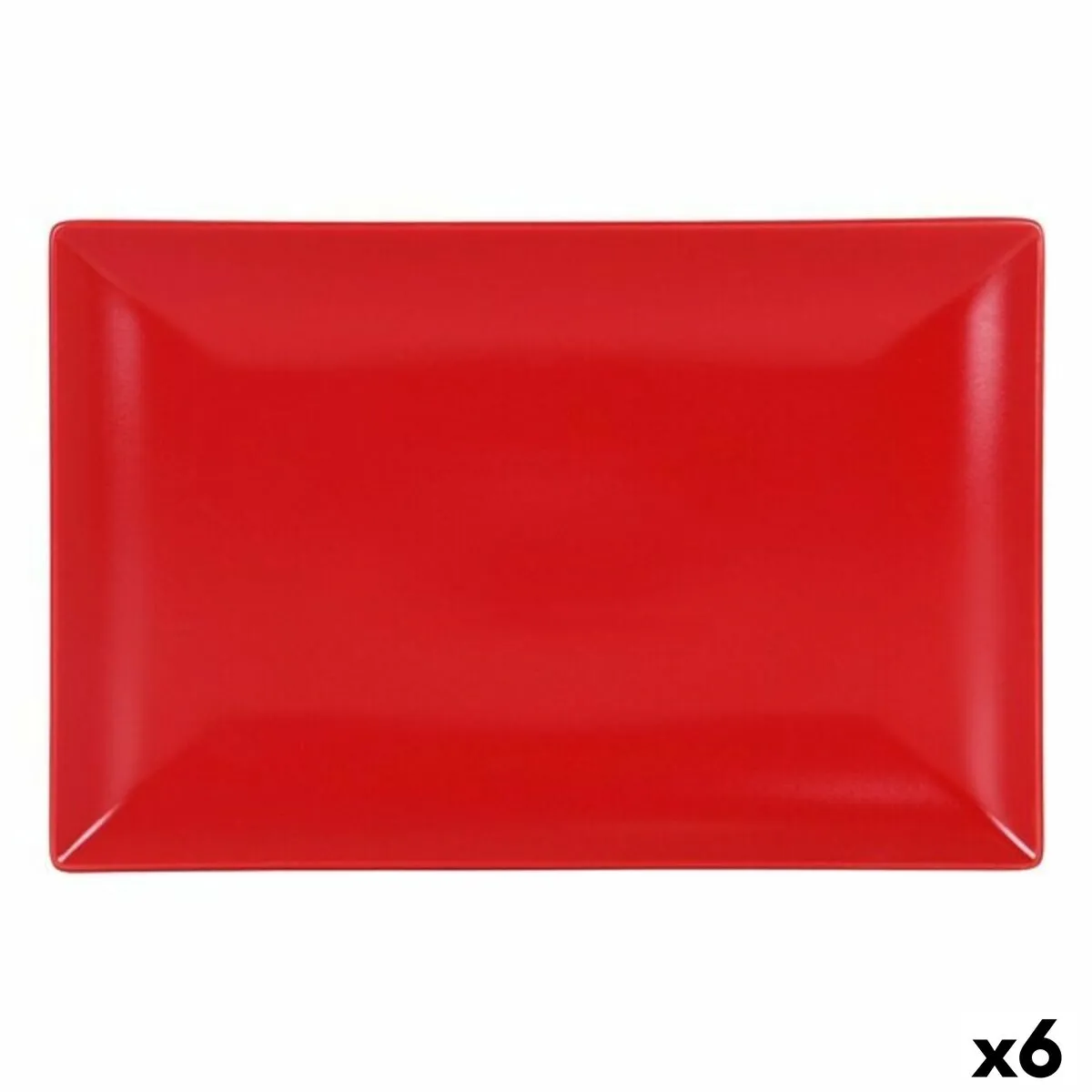 Teglia da Cucina La Mediterránea Ming II Rosso Rettangolare 34 x 22 x 2,5 cm (6 Unità) (34 x 22 x 2,5 cm)