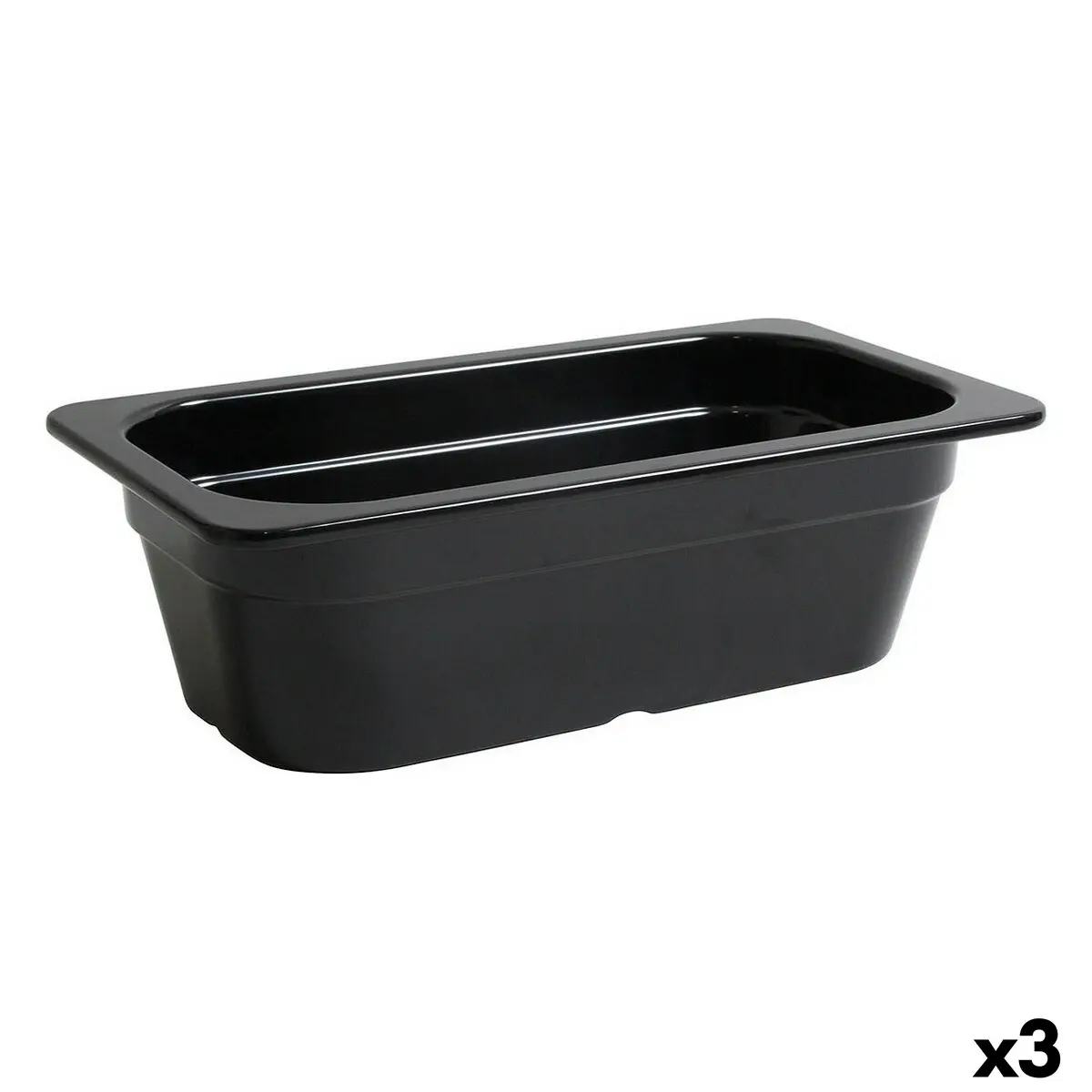 Teglia da Cucina Inde Nero 32,5 x 17,6 x 10 cm (3 Unità)