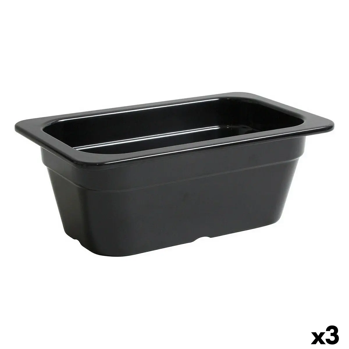 Teglia da Cucina Inde Nero 26,5 x 16,2 x 10 cm (3 Unità)