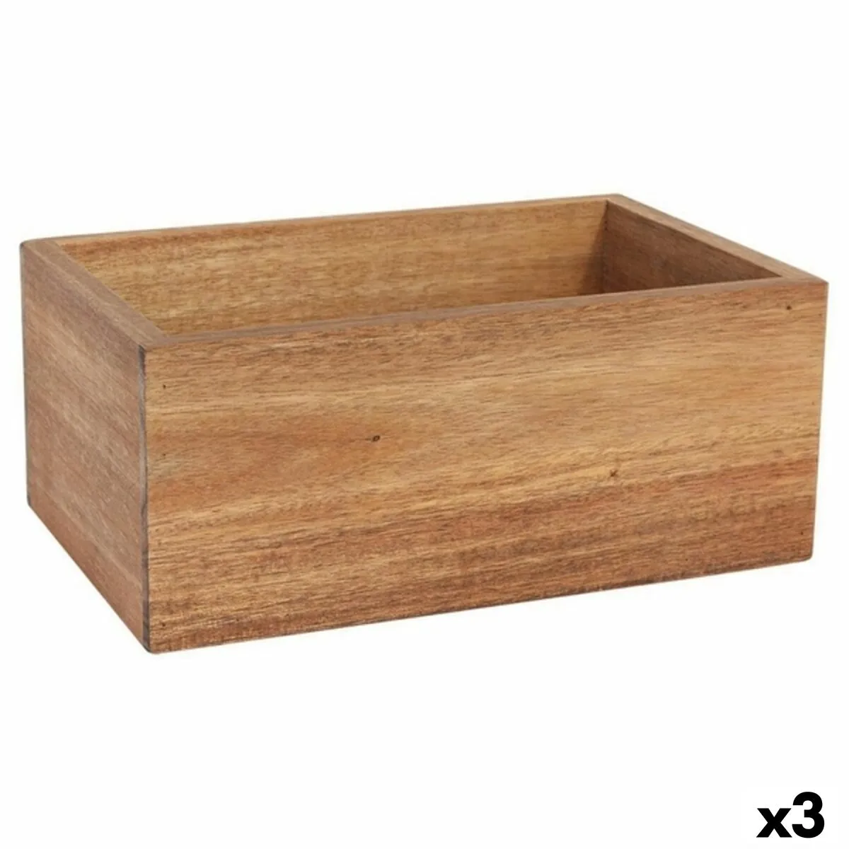 Contenitori per Cassetti Viejo Valle Quadrato Legno di acacia 26,5 x 16,2 x 11 cm (3 Unità)