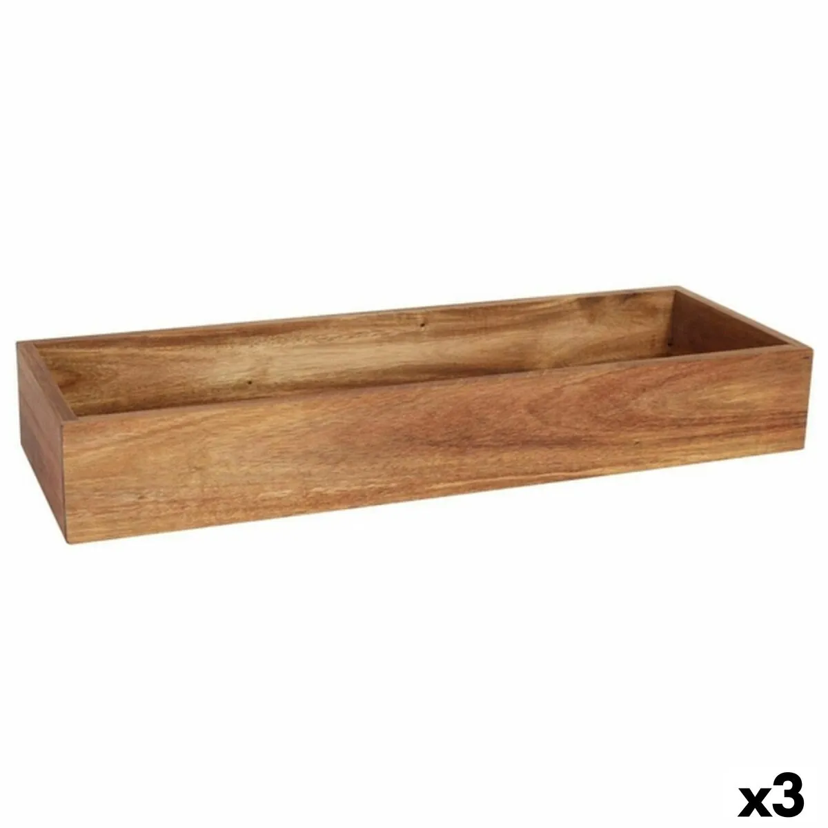 Contenitori per Cassetti Viejo Valle Quadrato Legno di acacia 53 x 16,2 x 7,5 cm (3 Unità)