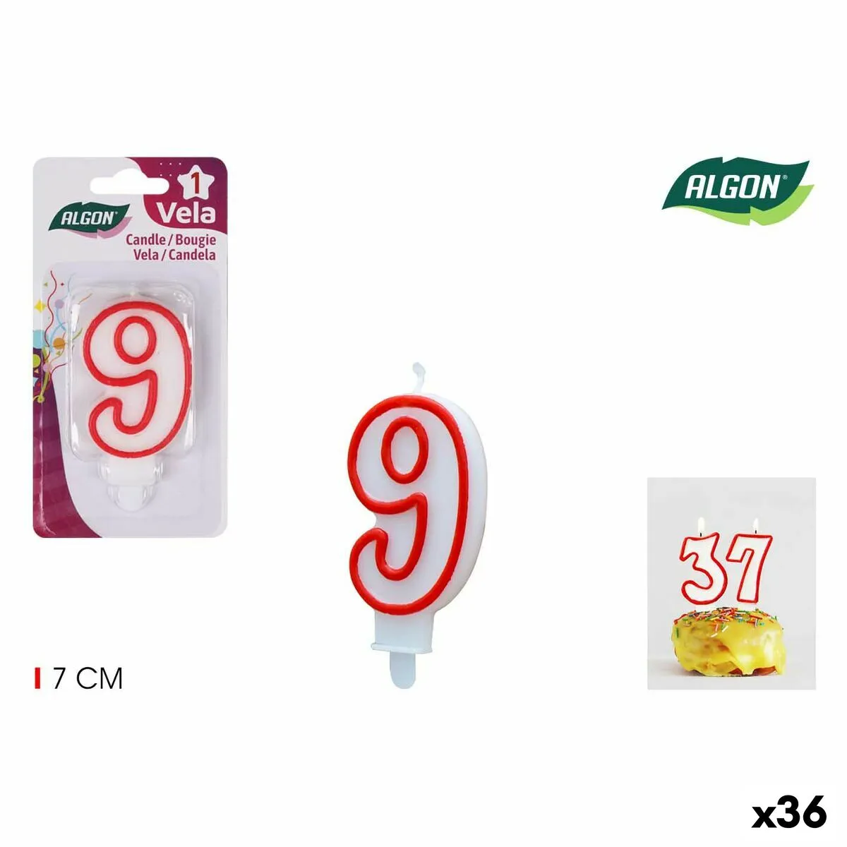 Set di Candele Algon Rosso (36 Unità)