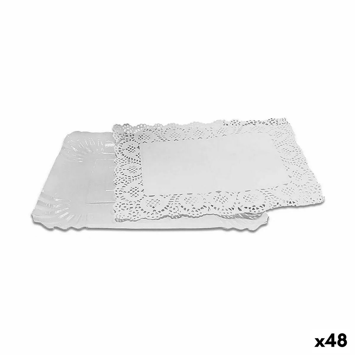 Set di vassoi per alimenti Algon Bianco Rettangolare 2 Pezzi 23 x 29,5 x 1 cm (48 Unità)