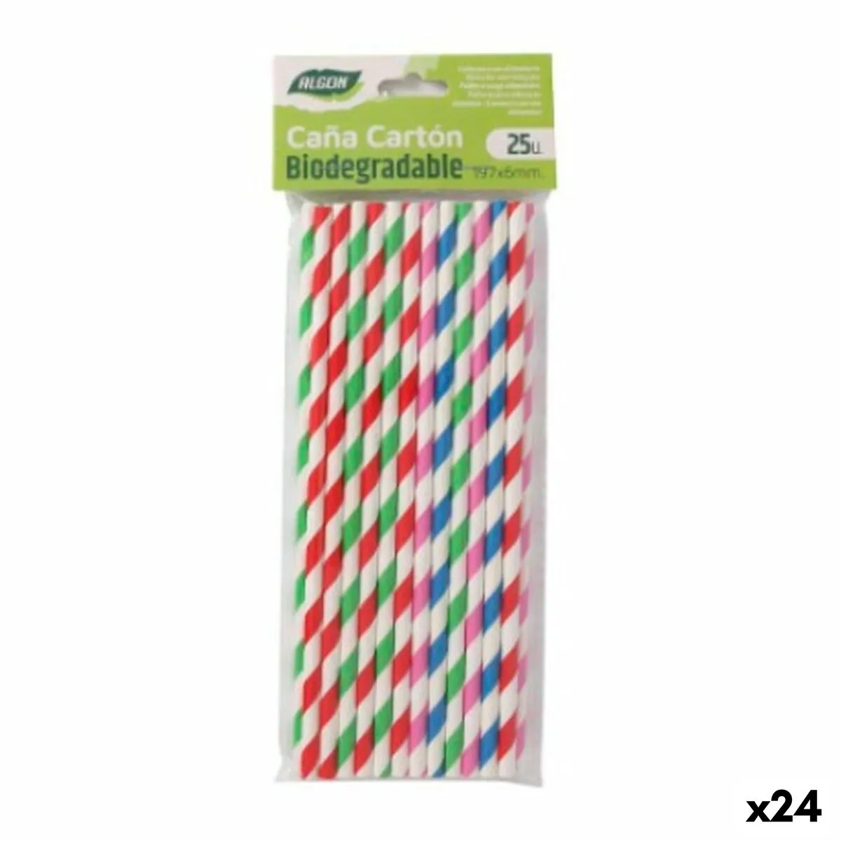 Cannucce Algon Cartone Multicolore 25 Pezzi 24 Unità