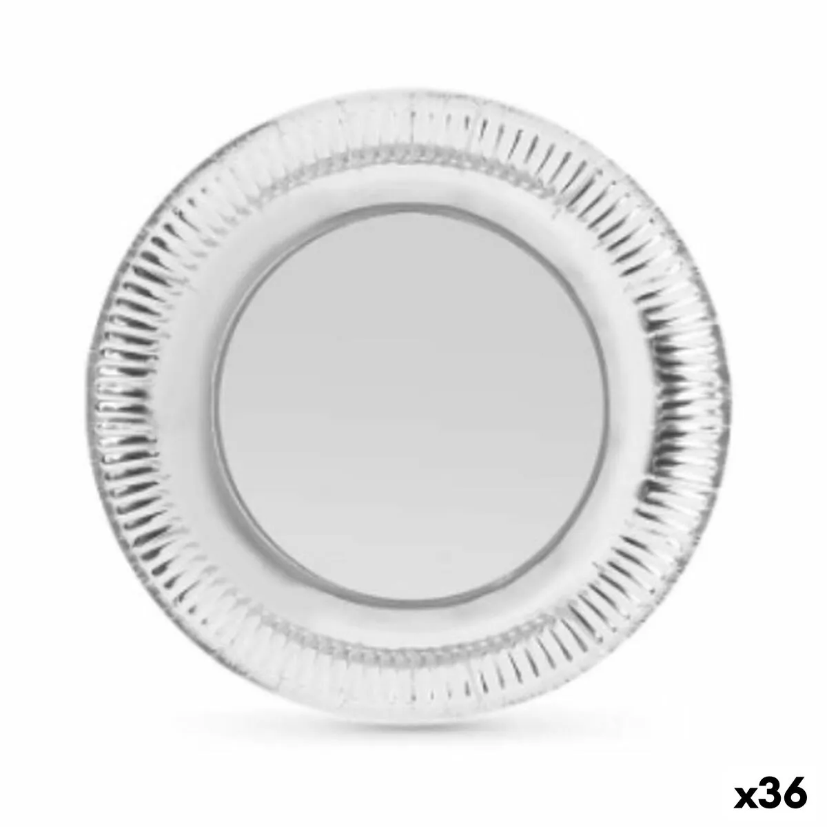 Set di piatti Algon Argentato Monouso Cartone 23 x 23 x 1,5 cm (36 Unità)