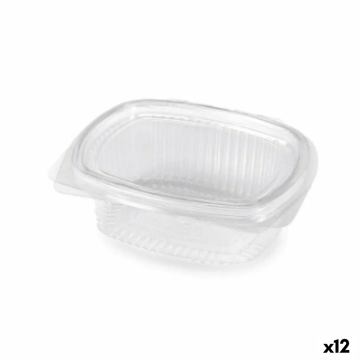 Contenitore per Conservare gli Alimenti Algon Riutilizzabile 500 ml Trasparente Ovale 16 x 13 x 5,5 cm (12 Unità)