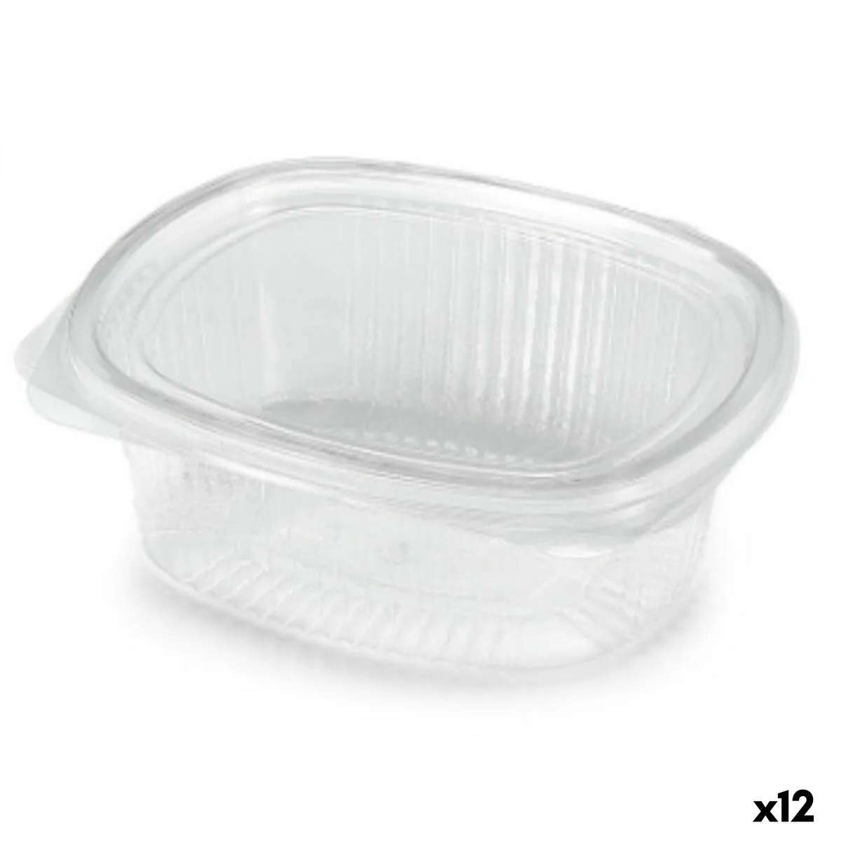 Contenitore per Conservare gli Alimenti Algon Riutilizzabile 1 L Trasparente Ovale 19 x 16 x 6,5 cm (12 Unità)