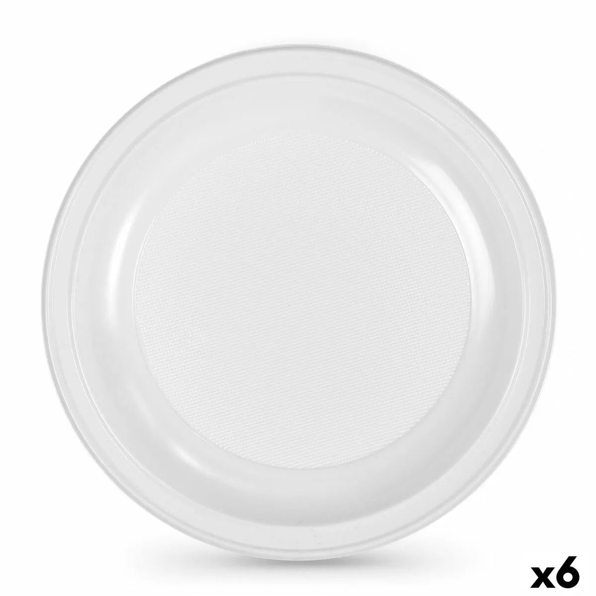 Set di piatti riutilizzabili Algon Rotondo Bianco Plastica 25 x 25 x 2,5 cm (6 Unità)