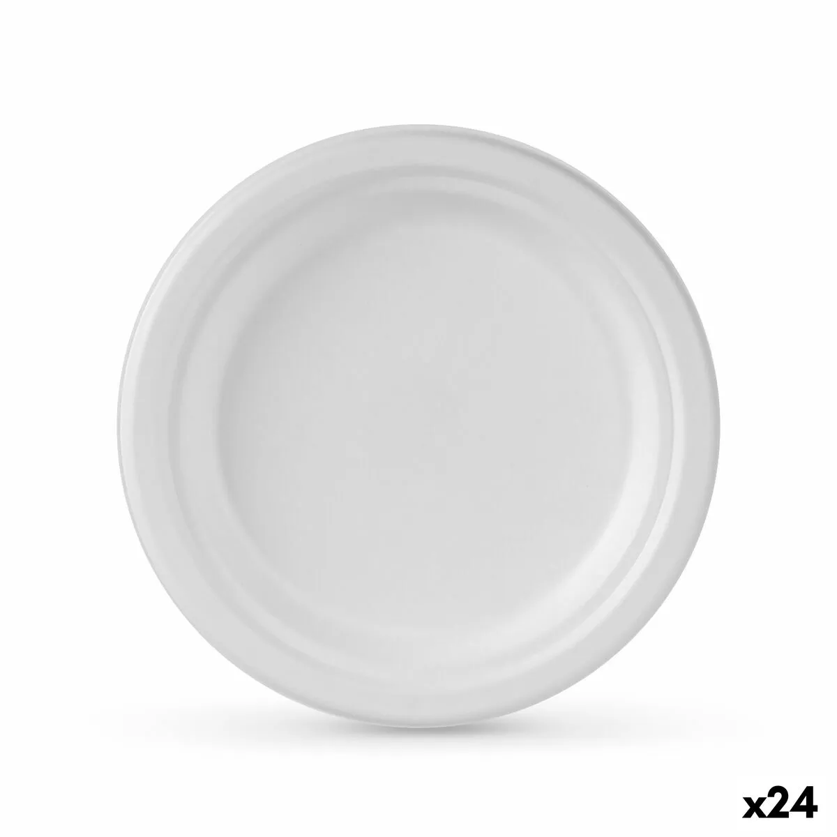 Set di piatti Algon Monouso Bianco Canna da Zucchero 17 cm (24 Unità)