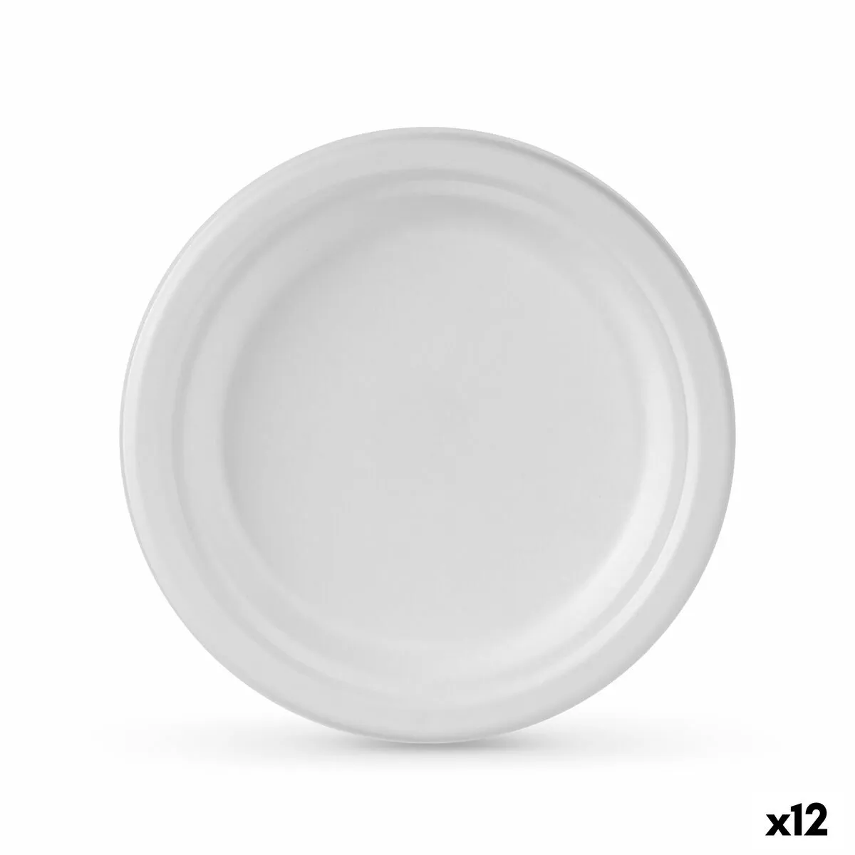 Set di piatti Algon Monouso Bianco Canna da Zucchero 17 cm (12 Unità)