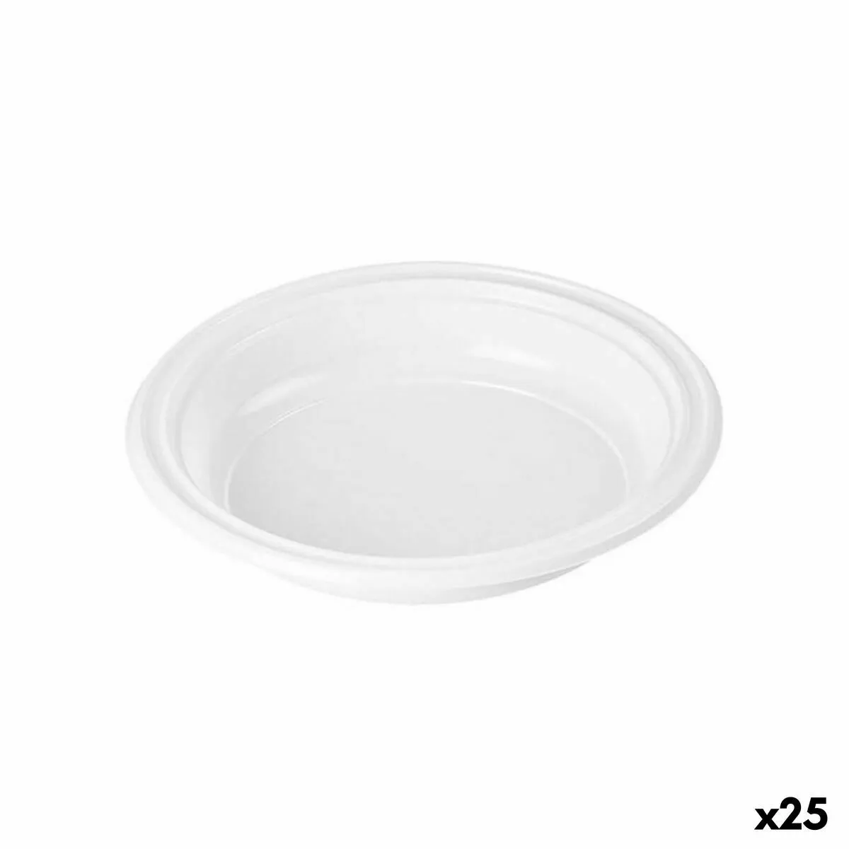 Set di piatti riutilizzabili Algon Bianco Plastica 20,5 x 20,5 x 3 cm (24 Unità)