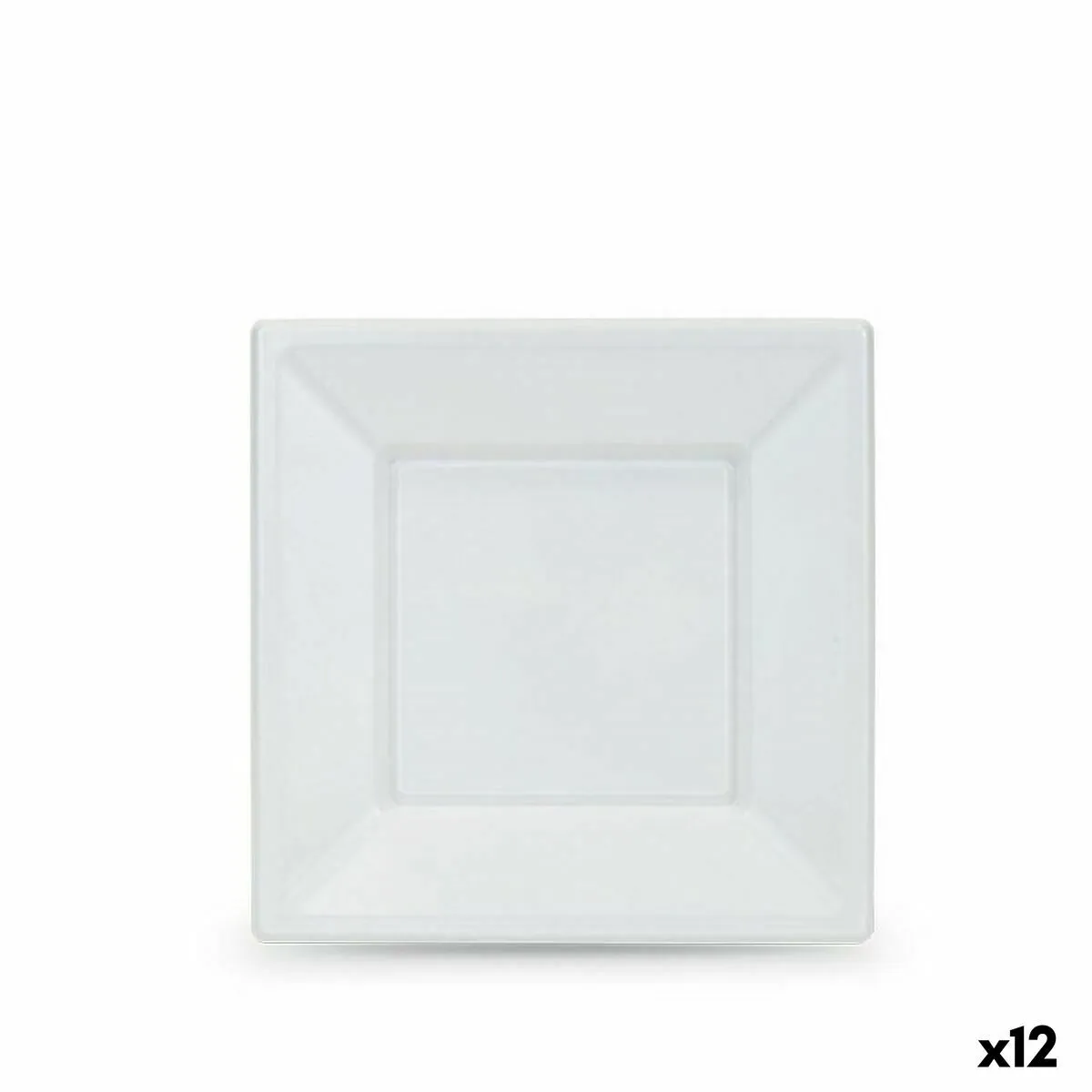 Set di piatti riutilizzabili Algon Bianco Plastica 18 x 18 x 1,5 cm (24 Unità)