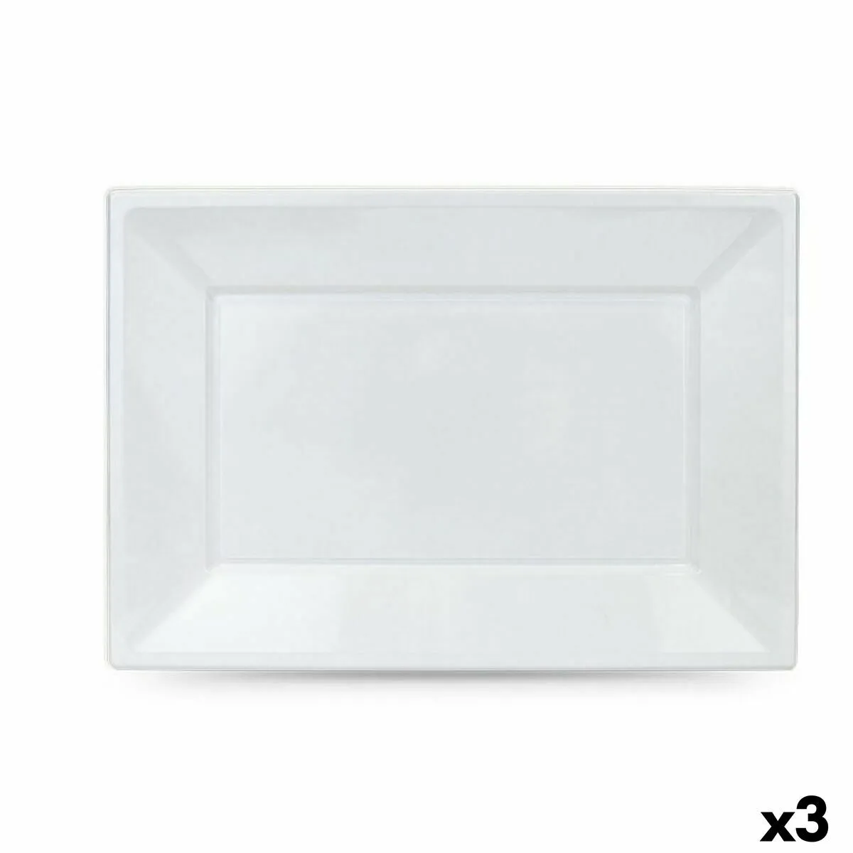 Set di piatti riutilizzabili Algon Bianco Plastica Rettangolare 33 x 23 cm (36 Unità)