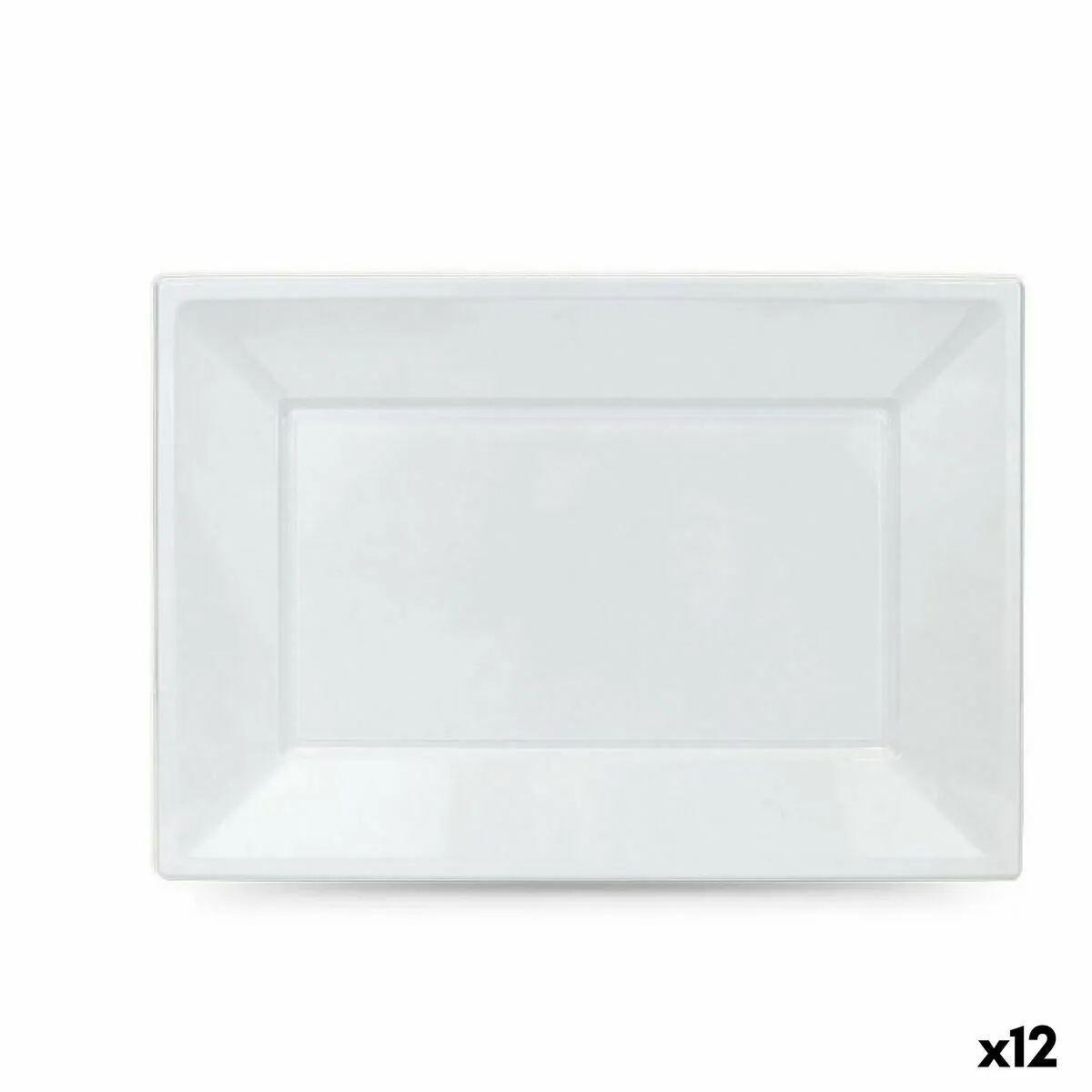 Set di piatti riutilizzabili Algon Bianco Plastica Rettangolare 33 x 23 x 2 cm (12 Unità)