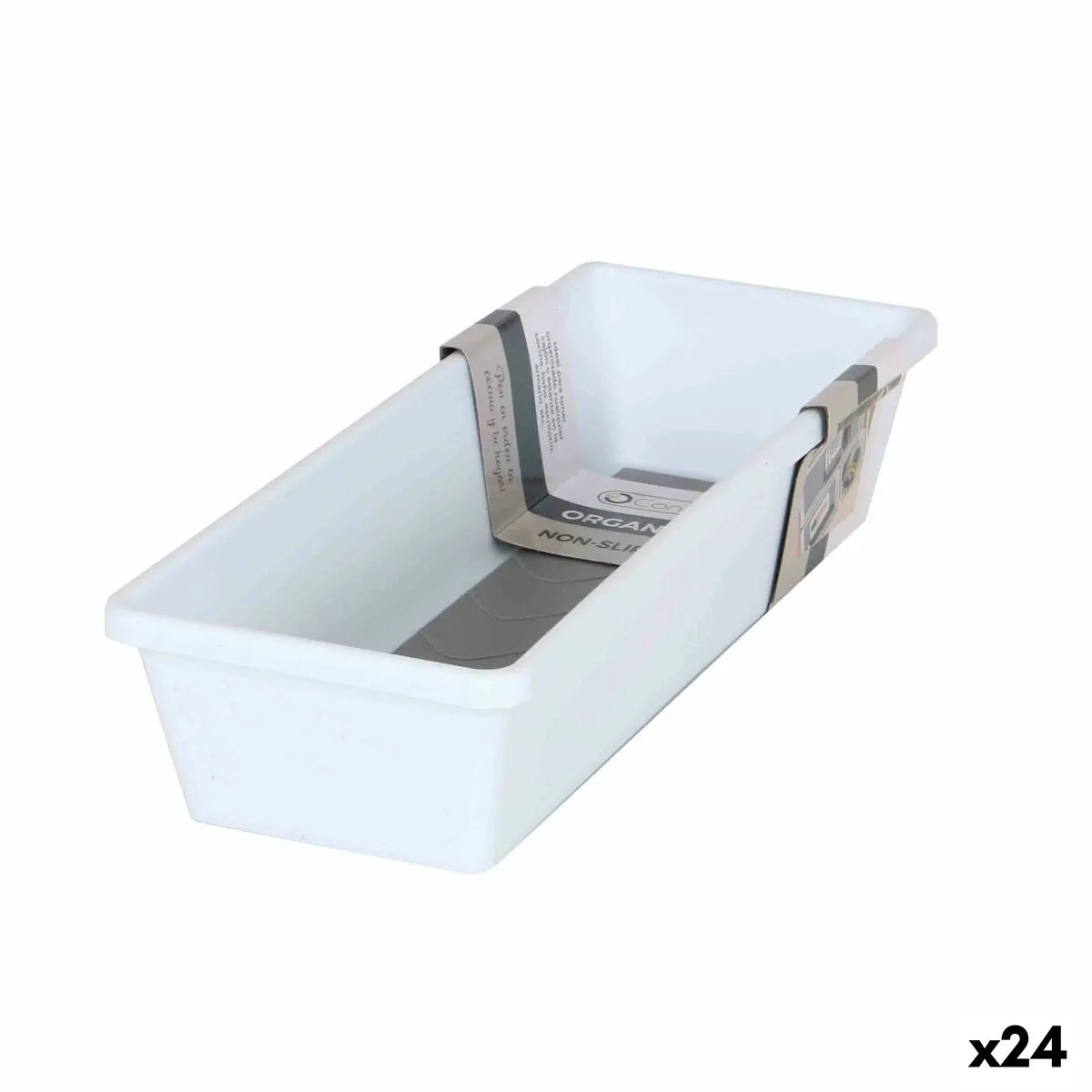 Contenitori per Cassetti Confortime Base antiscivolo Bianco 24,5 x 9,5 x 5 cm (24 Unità)