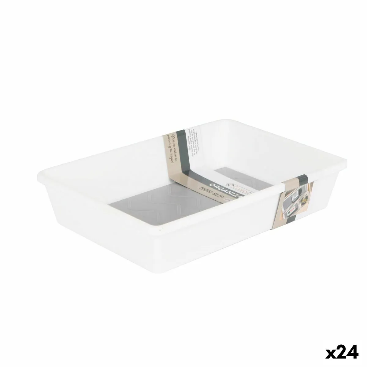 Contenitori per Cassetti Confortime Base antiscivolo Bianco 24,5 x 17 x 5 cm (24 Unità)