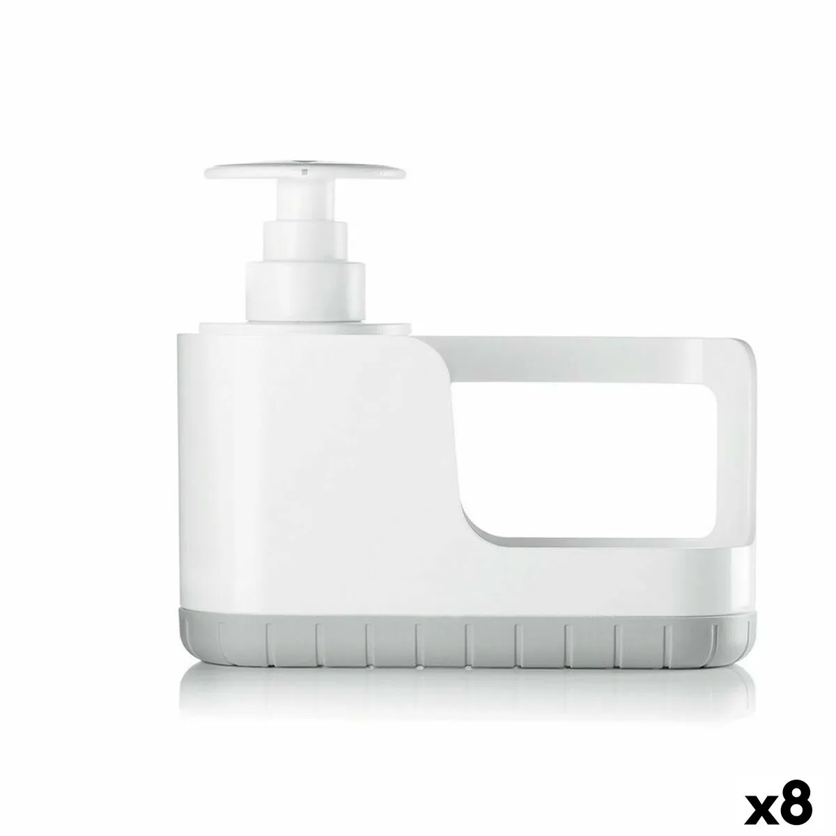 Dispenser di Sapone 2 in 1 per Lavandino Confortime ABS polipropilene Bianco Grigio (8 Unità)