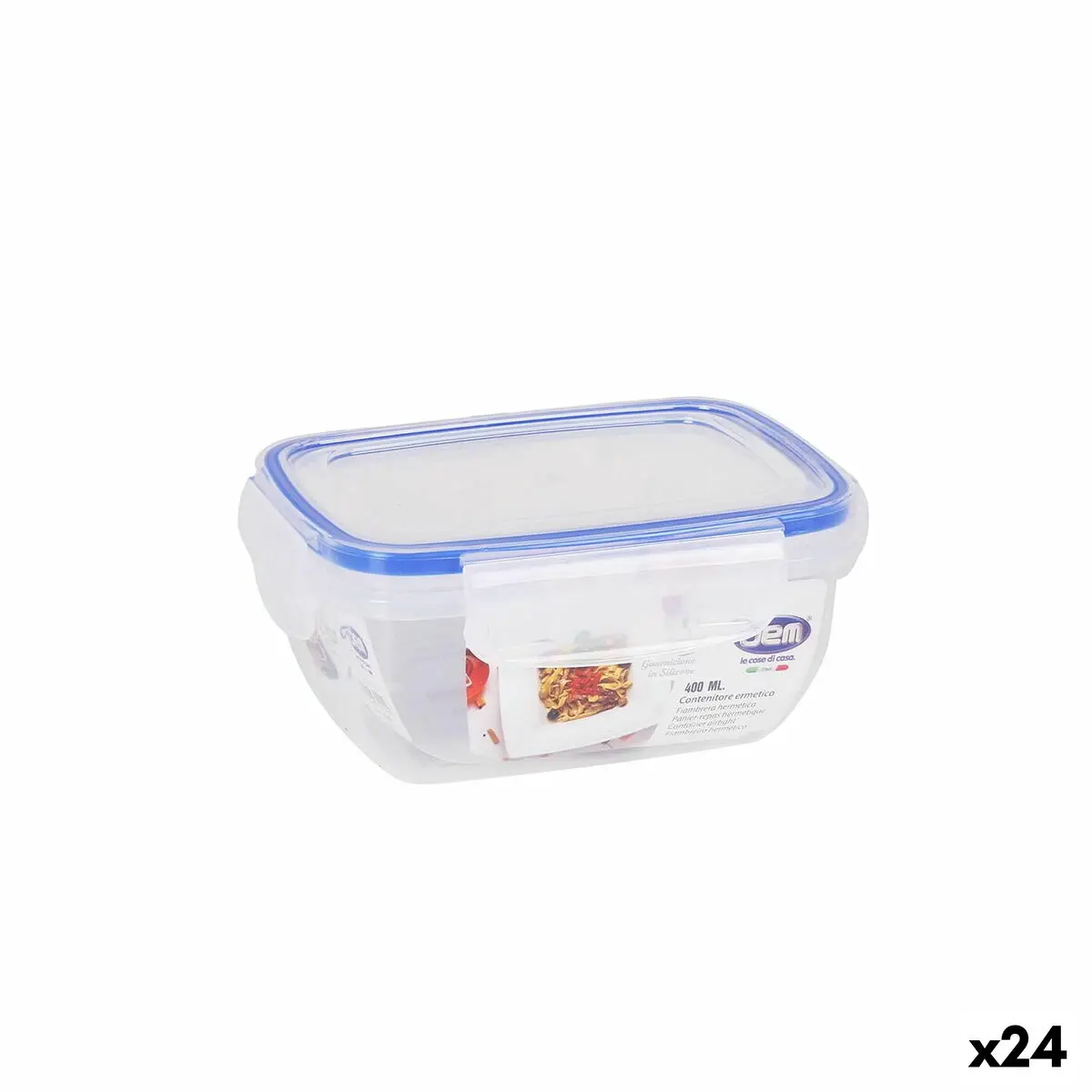 Porta pranzo Ermetico Dem 400 ml Rettangolare 13,5 x 10 x 6 cm (24 Unità)