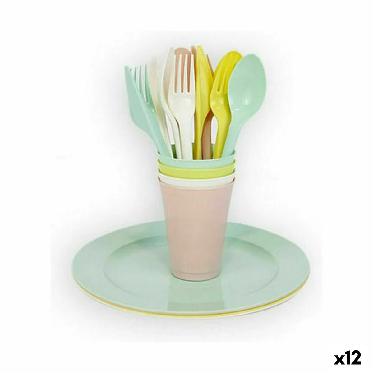 Set di Stoviglie Dem 20 Pezzi Multicolore Picnic (12 Unità)