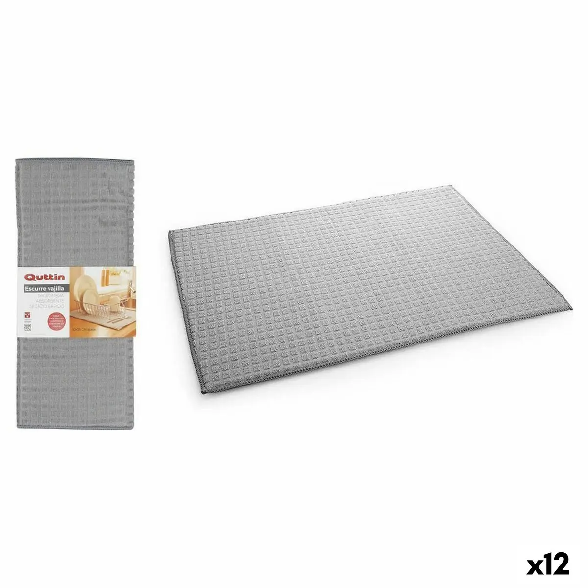 Scolapasta da Cucina Pieghevole Quttin Grigio 17 x 59 x 3 cm (12 Unità)