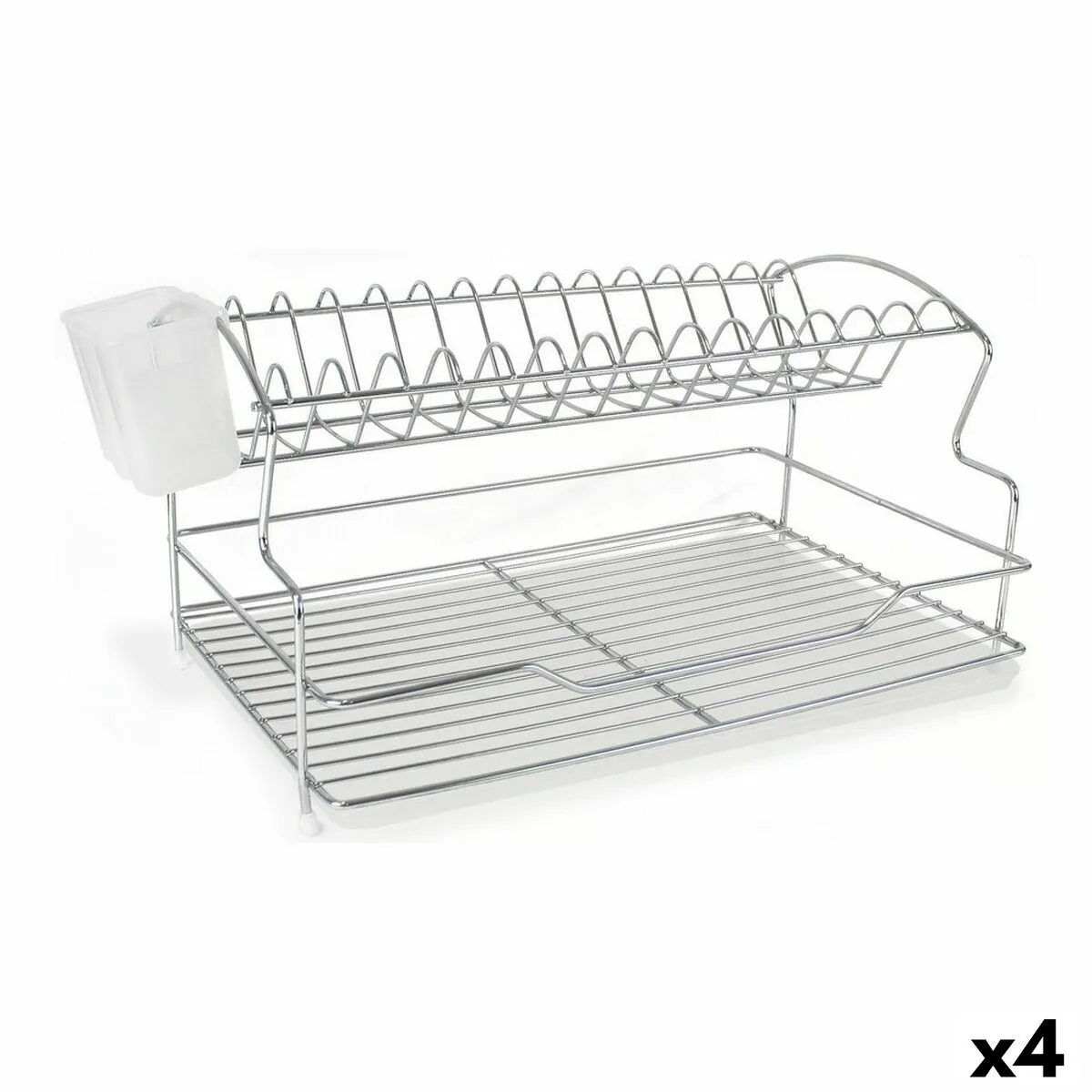 Scolapiatti da Lavandino Quttin Bianco Argentato Metallo 28 x 40,5 x 22 cm 4,5 mm (4 Unità)