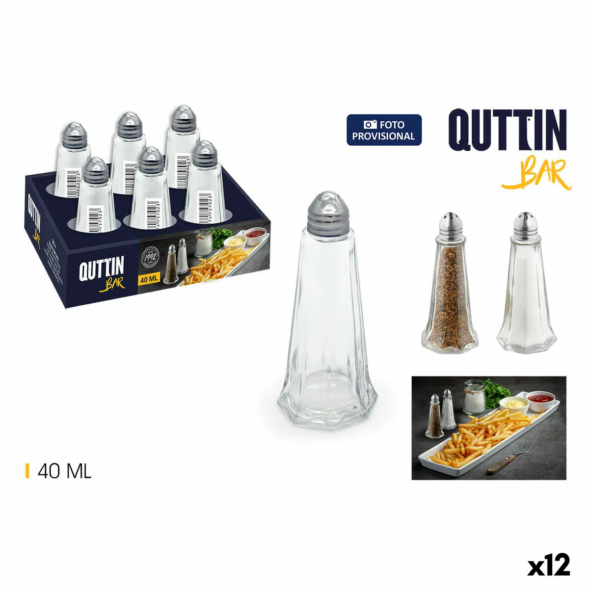 Portaspezie Quttin Bar 40 ml 4,5 x 11 cm (6 Pezzi) (12 Unità)