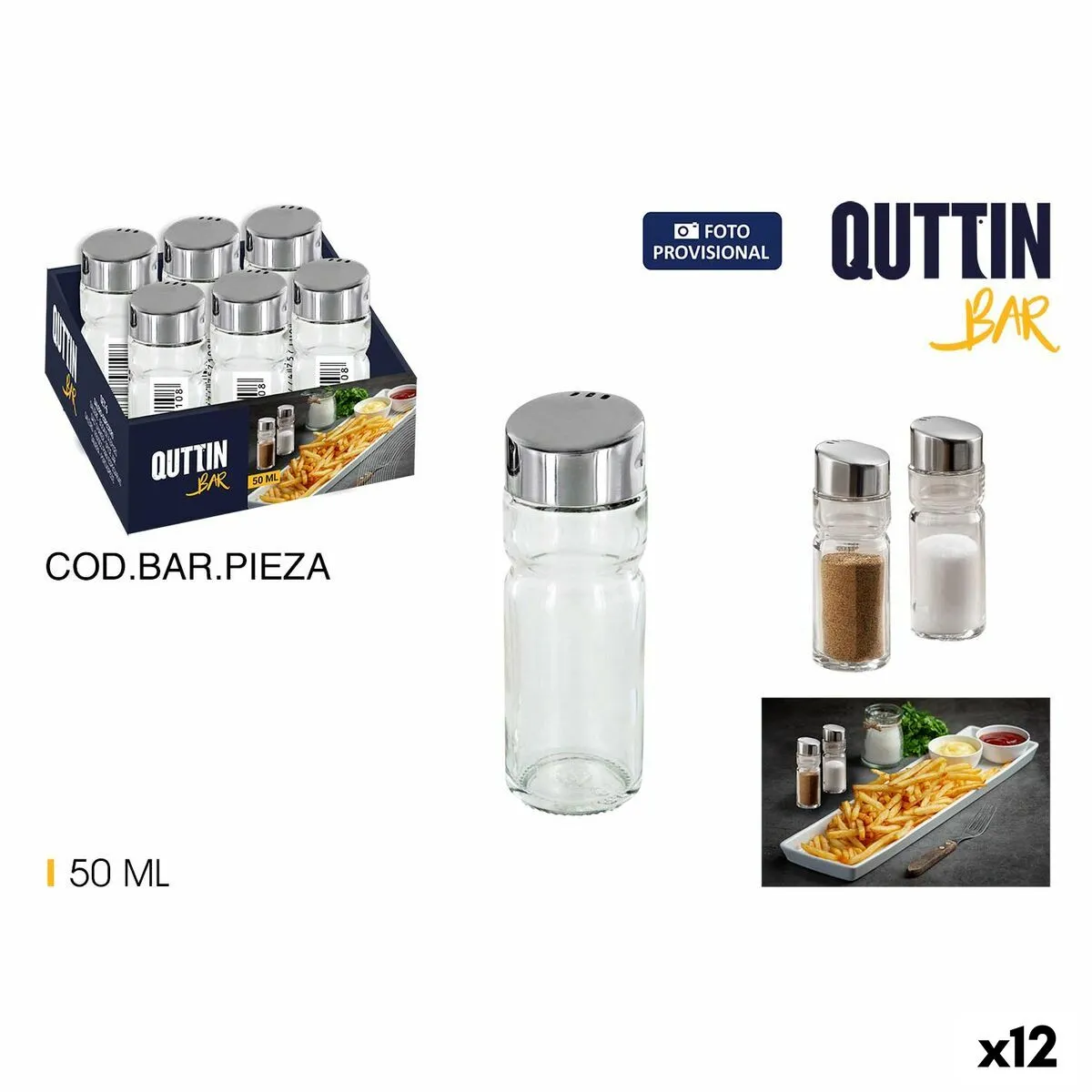 Portaspezie Quttin Bar 50 ml (6 Pezzi) (12 Unità)