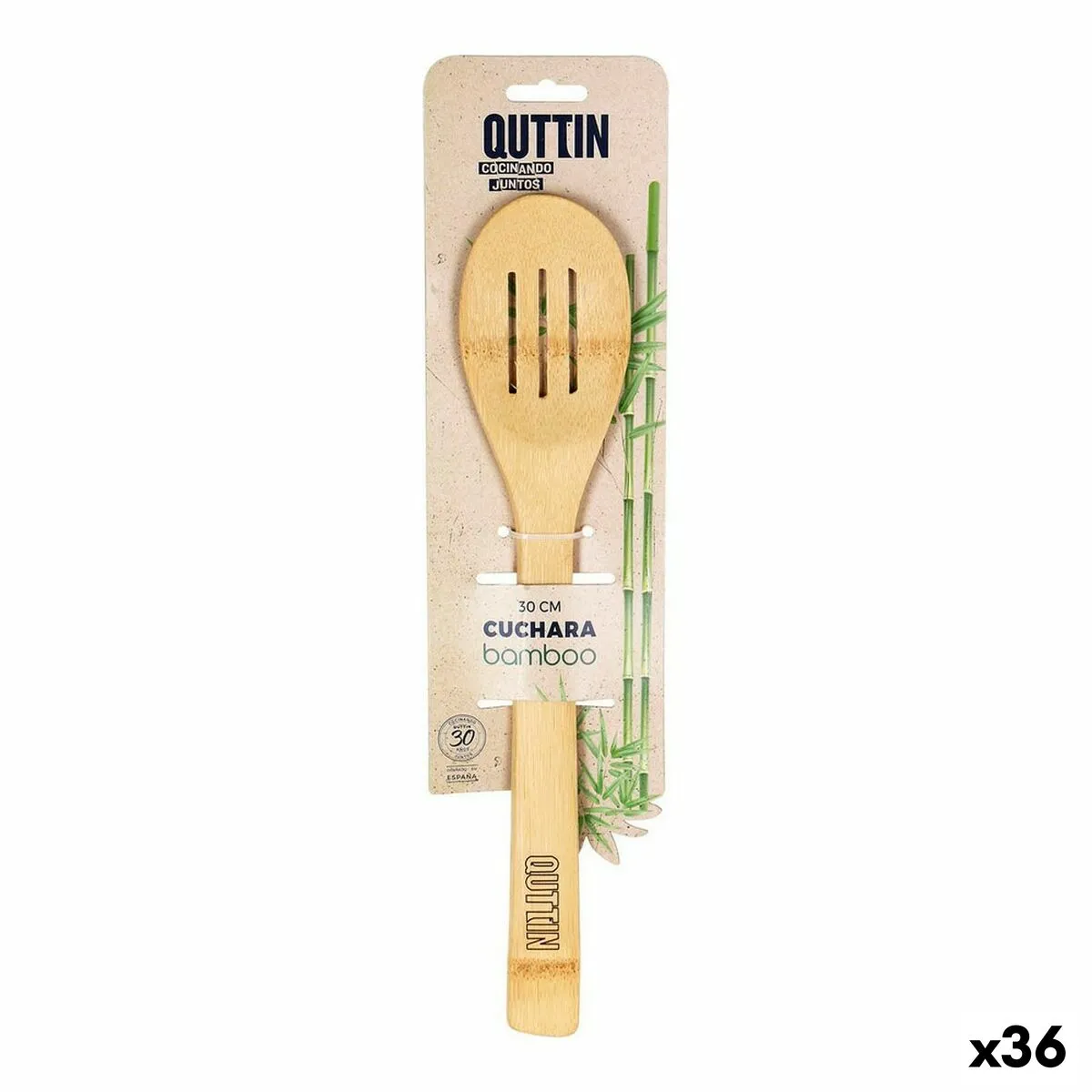 Paletta da Cucina Quttin Bambù 30 x 6,2 x 0,8 cm (36 Unità)