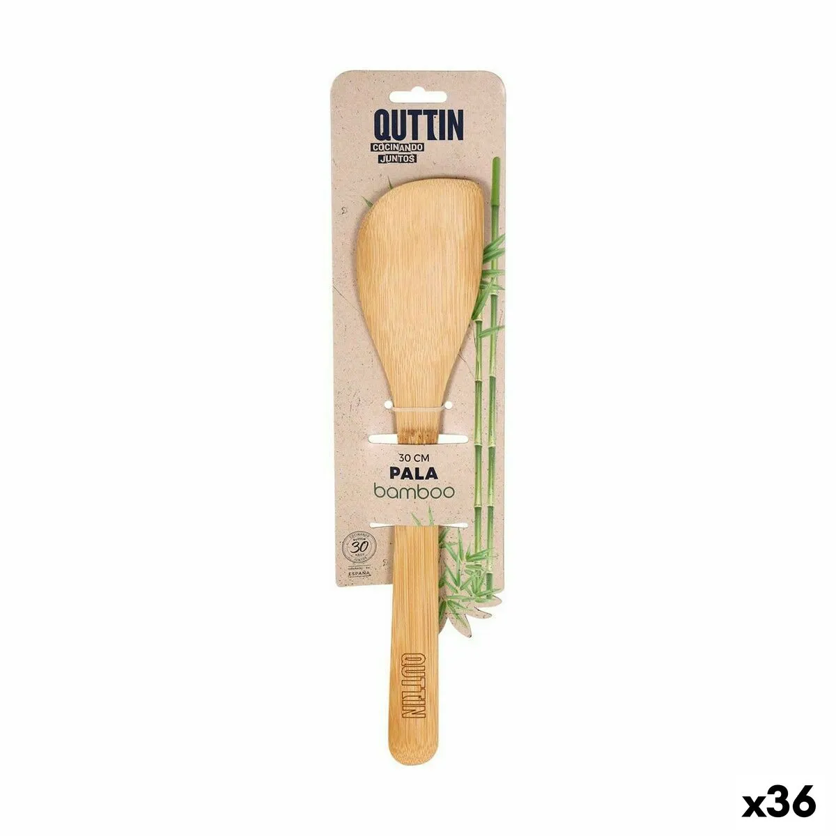 Paletta da Cucina Quttin Marrone Bambù 30 x 6,2 x 0,8 cm (36 Unità)