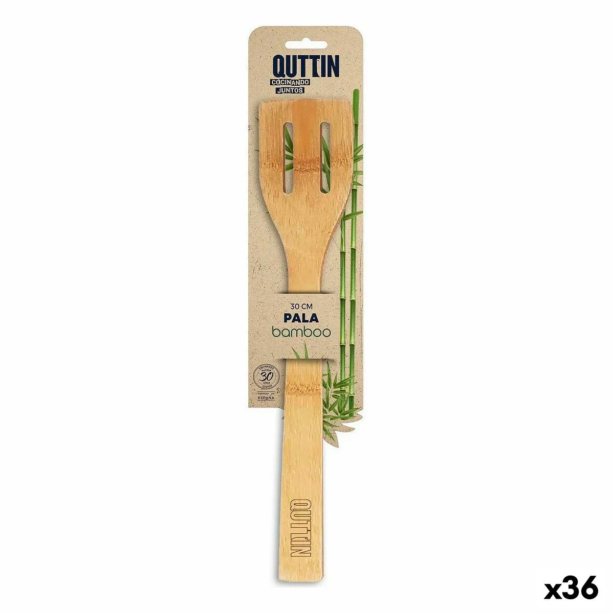 Paletta da Cucina Quttin Bambù 30 x 6,2 x 0,8 cm (36 Unità)