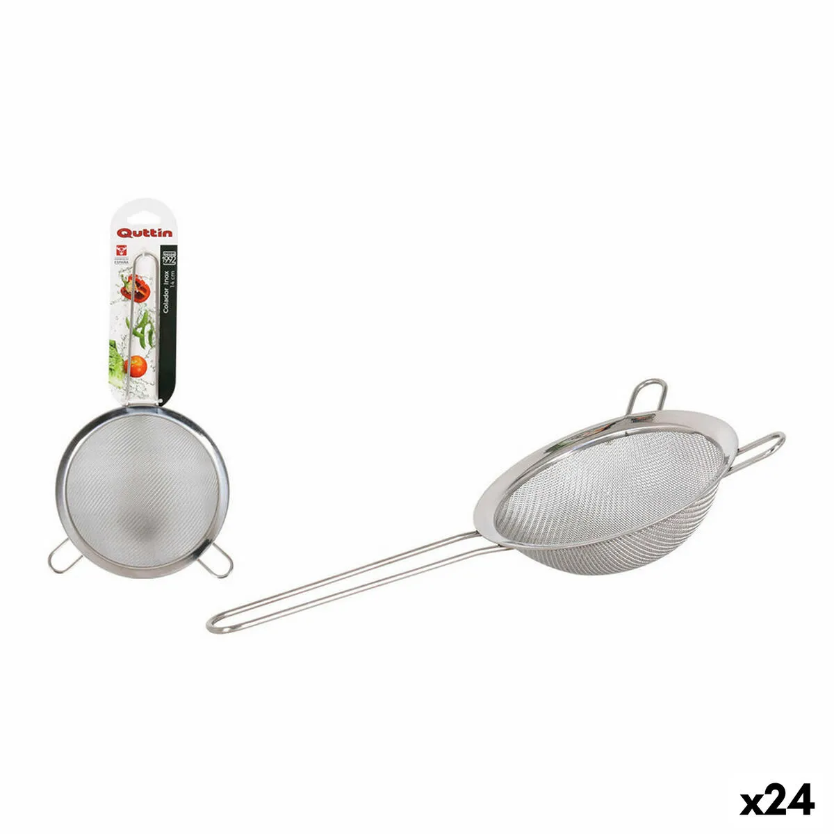 Colino in Acciaio Inox Quttin Acciaio inossidabile (24 Unità) (Ø 14 cm)