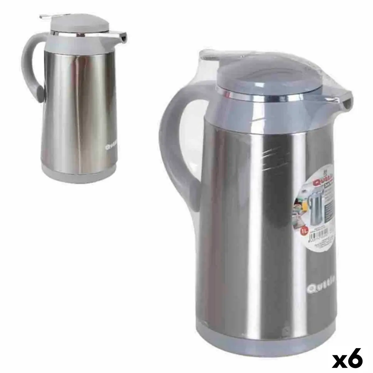 Caraffa Termica Quttin (1 L) Acciaio 20 x 13 x 27 cm (6 Unità)