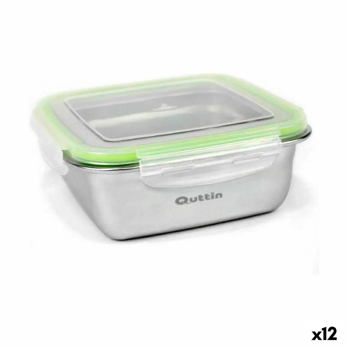 Porta pranzo Ermetico Quttin Quadrato Acciaio inossidabile 750 ml 15 x 15 x 6,5 cm (12 Unità)