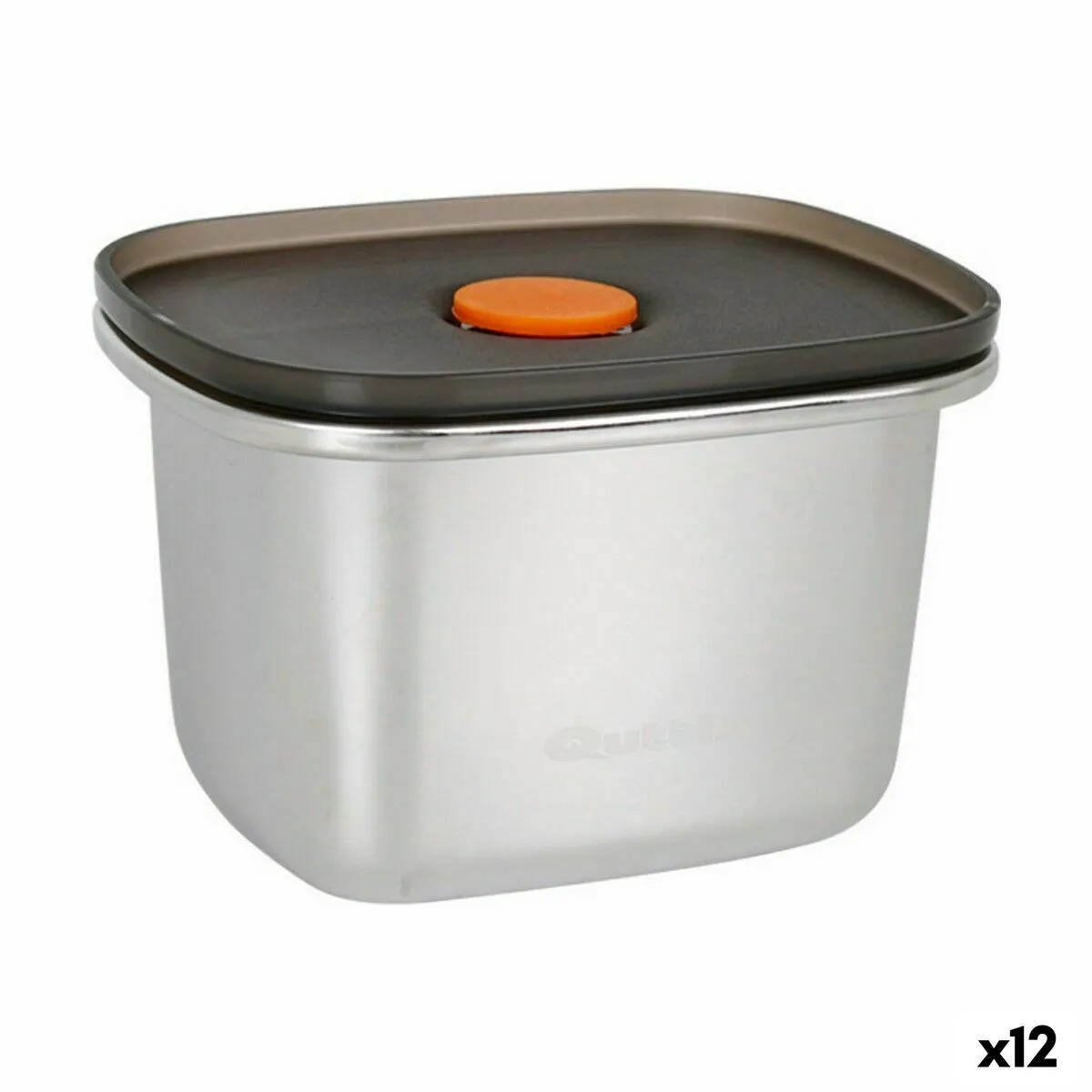 Porta pranzo Ermetico Quttin 450 ml Acciaio inossidabile Rettangolare 11,6 x 9,4 x 7 cm (12 Unità)