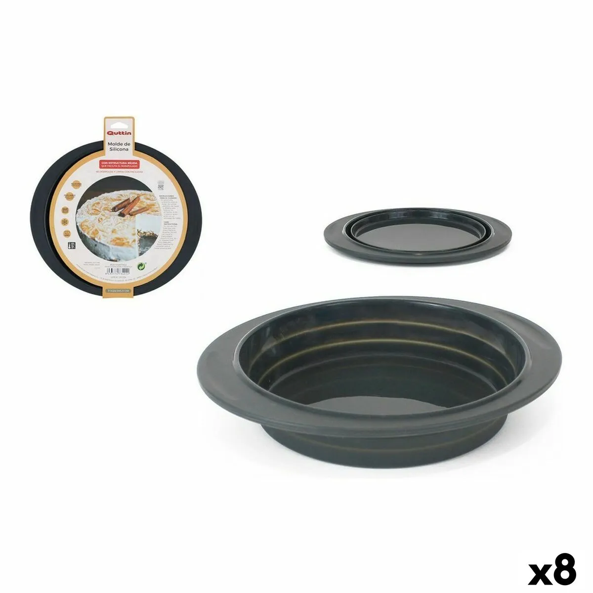 Stampo da Forno Quttin Silicone Rigido 31 x 28,5 x 5,3 cm (8 Unità)