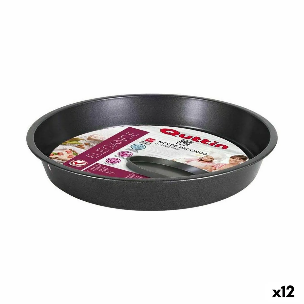 Stampo per Torte Quttin Nero Acciaio al carbonio 32 x 4,5 cm (12 Unità)