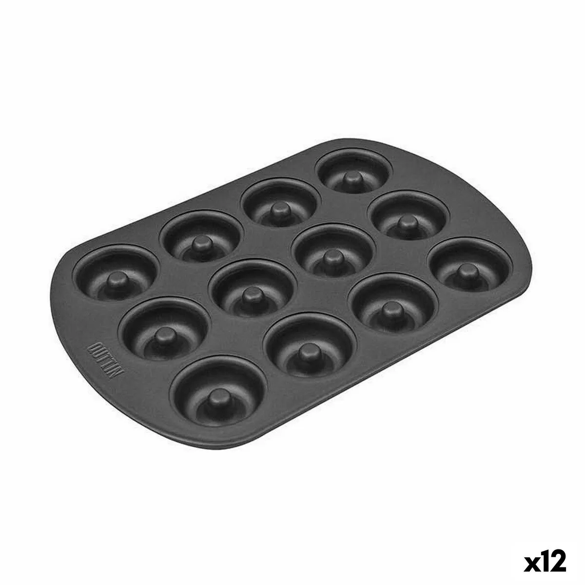 Stampo da Forno Quttin Ciambelle Acciaio al carbonio Nero 26,5 x 18 x 2 cm (12 Unità)