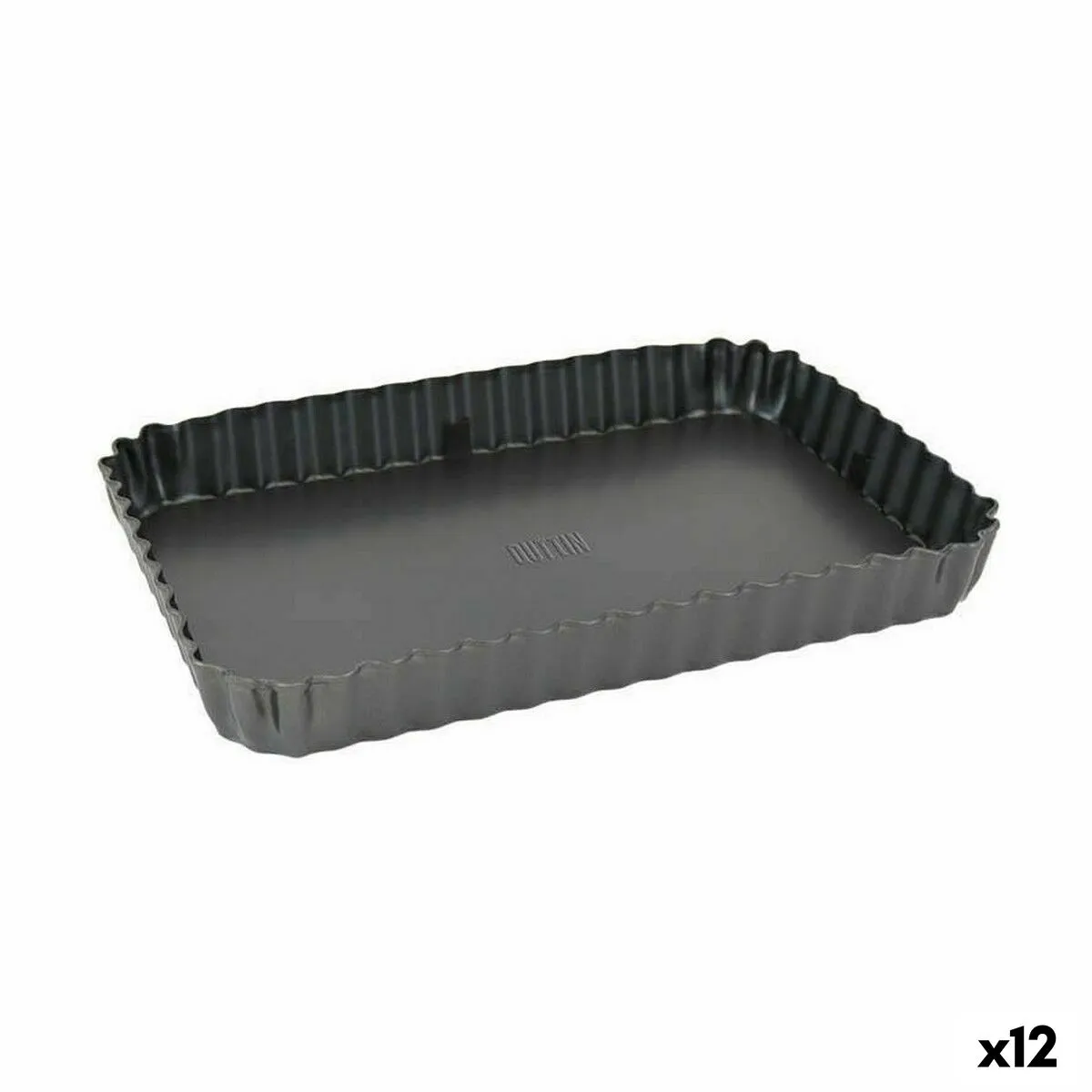 Stampo Removibile Quttin Nero Acciaio al carbonio 25,5 x 17,2 x 3 cm (12 Unità)