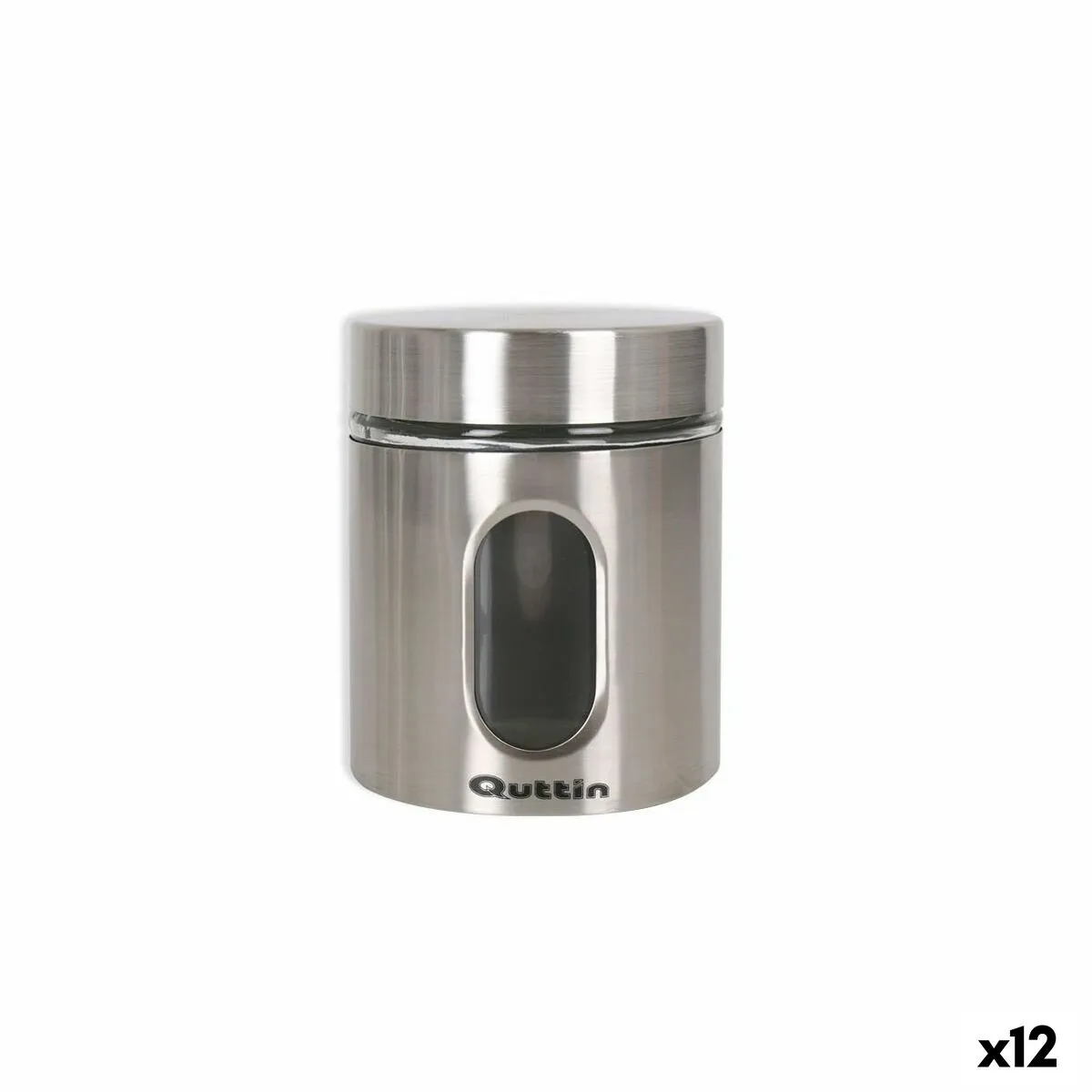 Vaso Quttin Trasparente Argentato Vetro Acciaio 700 ml 10 x 10 x 12,5 cm (12 Unità)