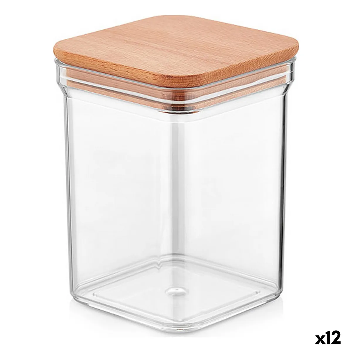 Vaso Quttin Legno Quadrato 1 L 10,5 x 10,5 x 14 cm (12 Unità)