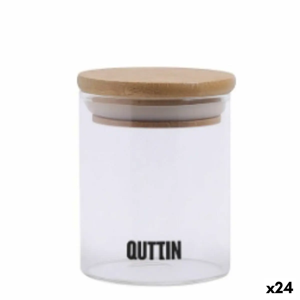 Barattolo In Vetro Trasparente Quttin    6,5 x 9 cm Silicone 200 ml (24 Unità)