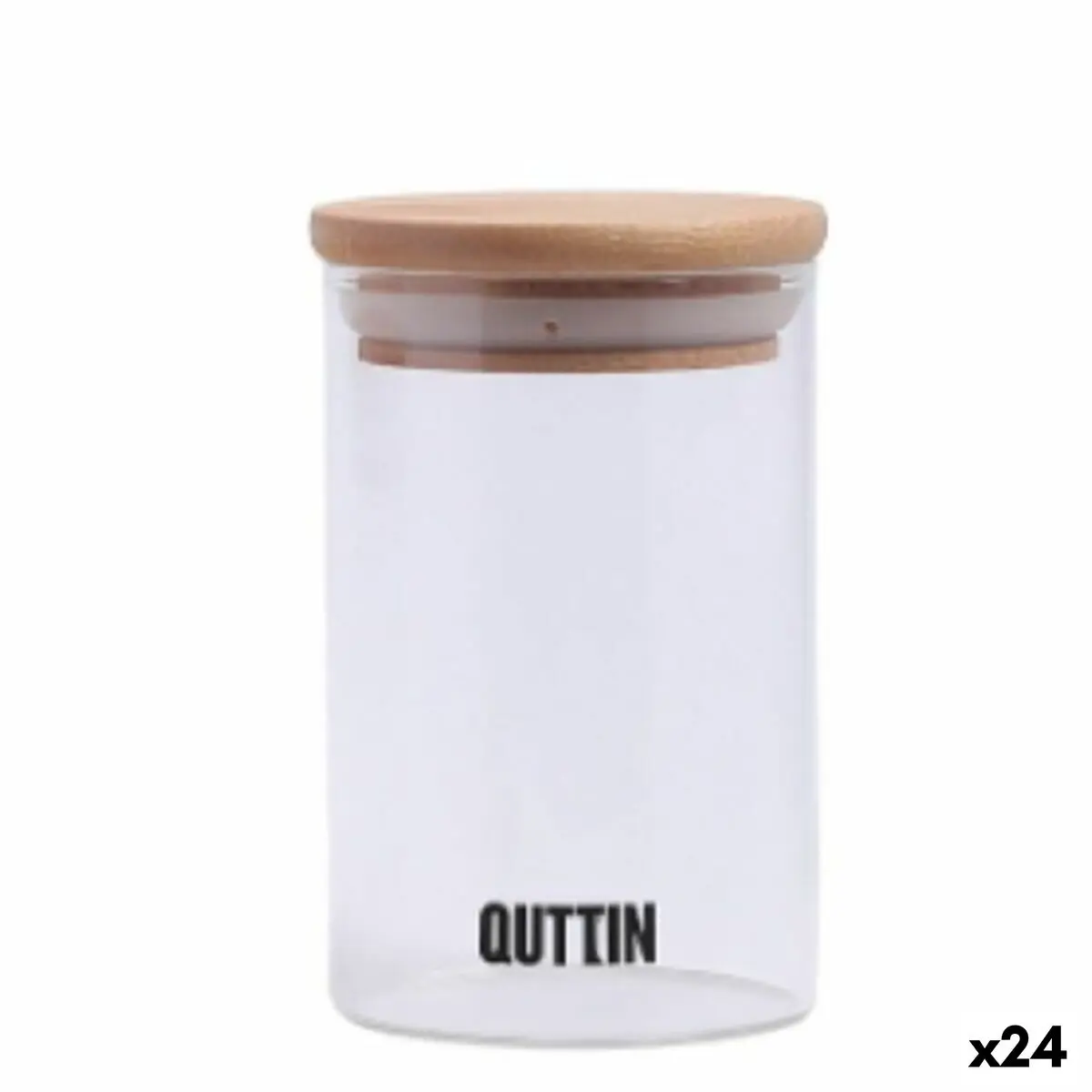 Barattolo In Vetro Trasparente Quttin    6,5 x 11 cm Silicone 250 ml (24 Unità)