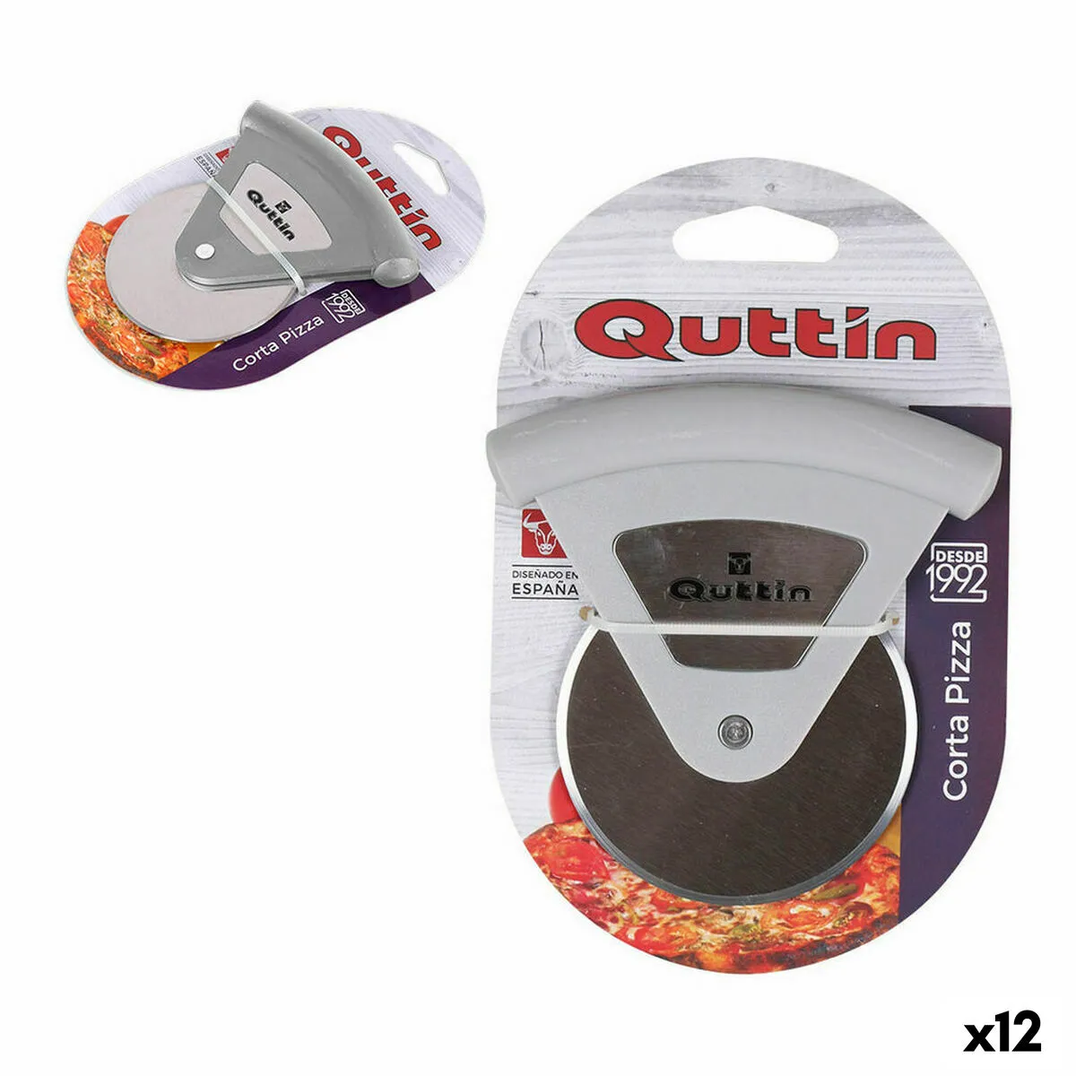 Tagliapizza Quttin Acciaio 10,5 x 11,5 cm (12 Unità)