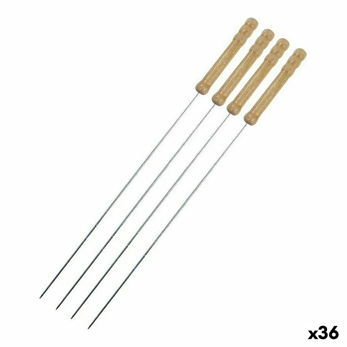 Set di Spiedini per Barbecue Metallo 38,5 cm (4 Pezzi) (36 Unità) (4 pcs)