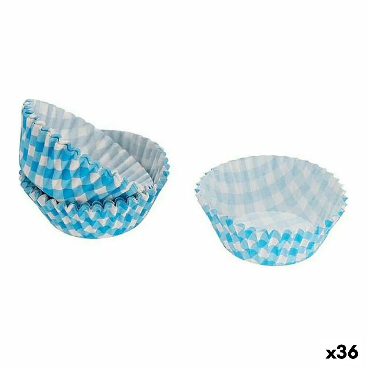 Set di Stampi da Pasticceria Monouso Azzurro (36 Unità) (50 pcs)