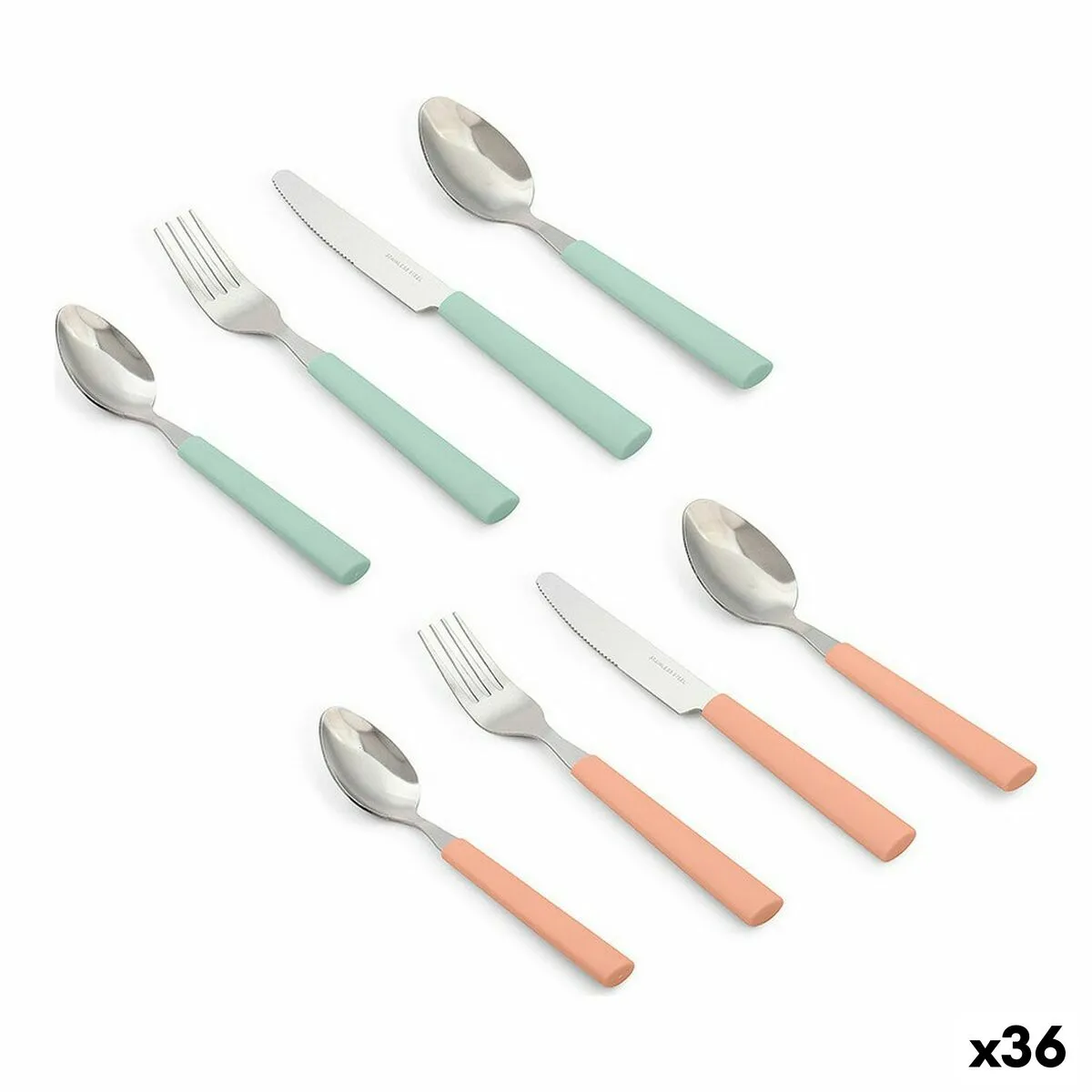 Set di Posate Plastica Acciaio inossidabile 4 Pezzi (36 Unità) (4 pcs)