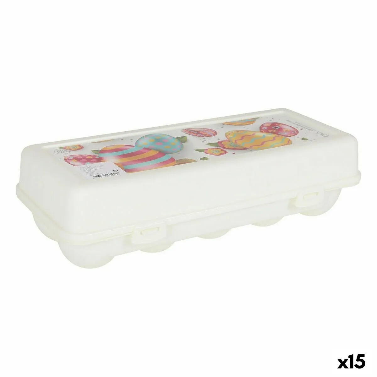 Porta uova Qlux Plastica 25,5 x 10,5 x 6,5 cm (15 Unità)