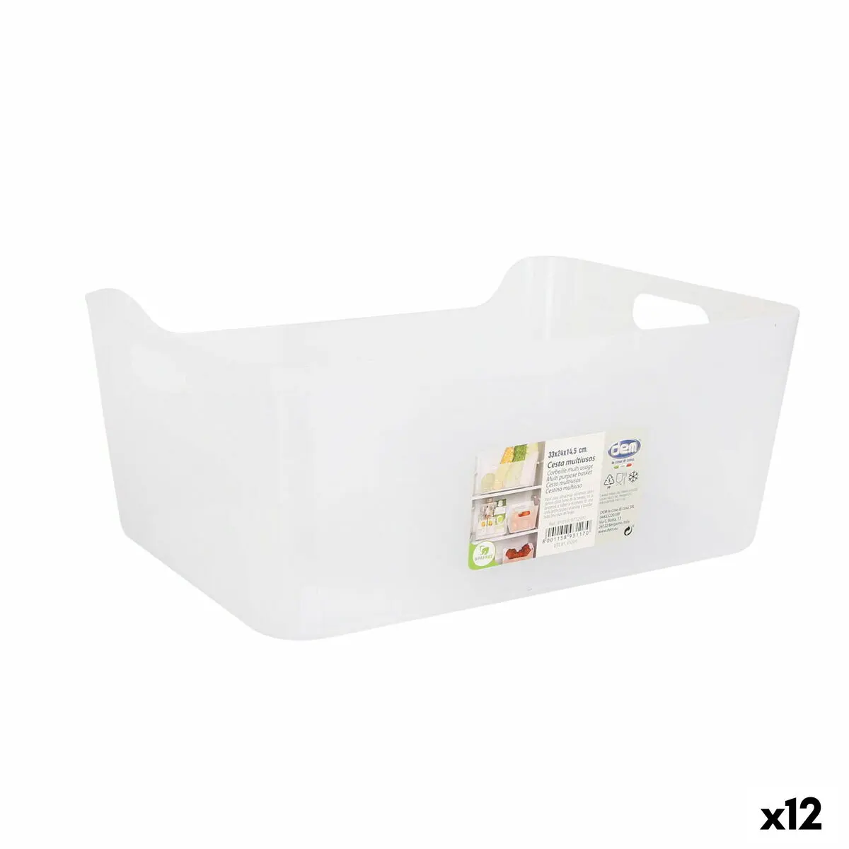 Cestino Multiuso Dem 33 x 24 x 14,5 cm (12 Unità)