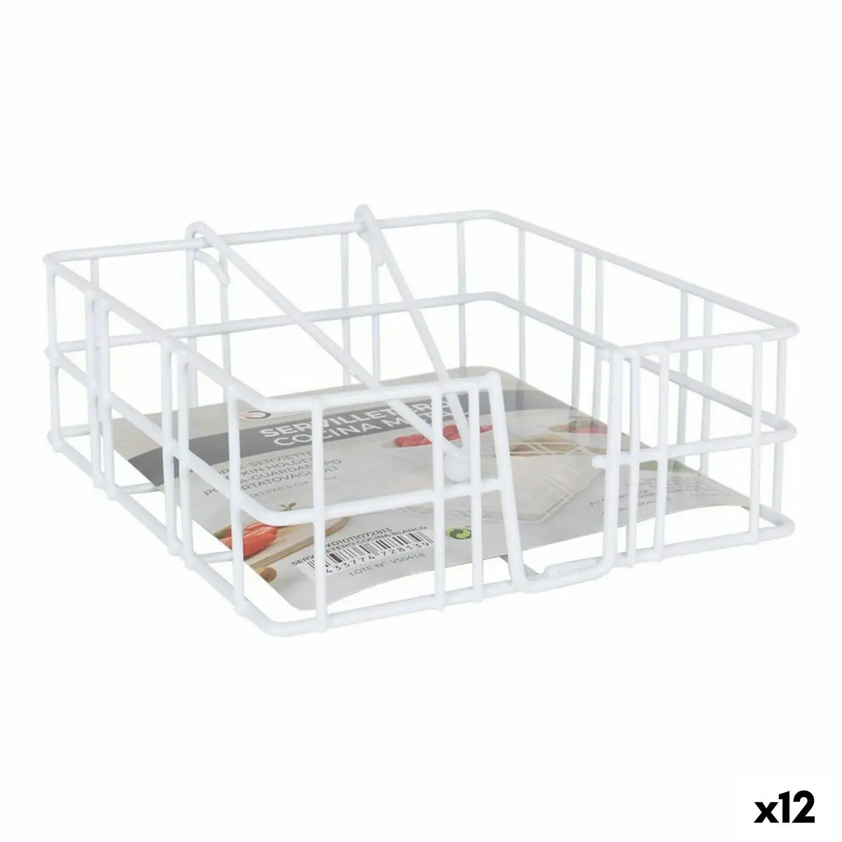 Portatovagliolo Confortime Bianco 18 x 18 x 6,5 cm (12 Unità)